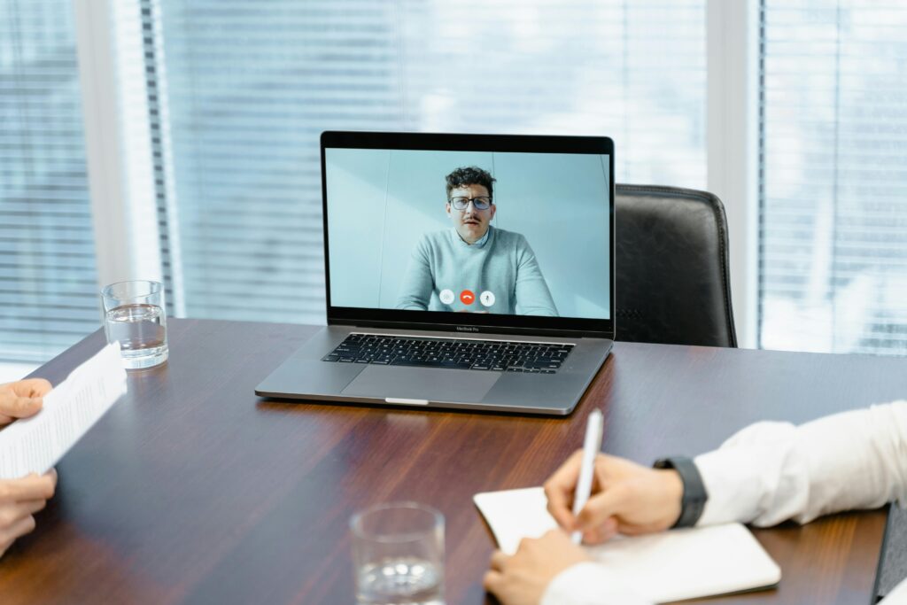 Remote development teams video conference collaboration