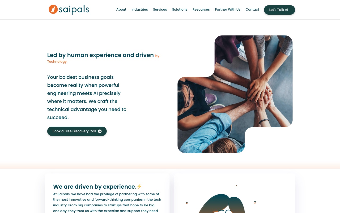 Saipals: website design and development 1 Homepage of Saipals website designed and built by Dignep