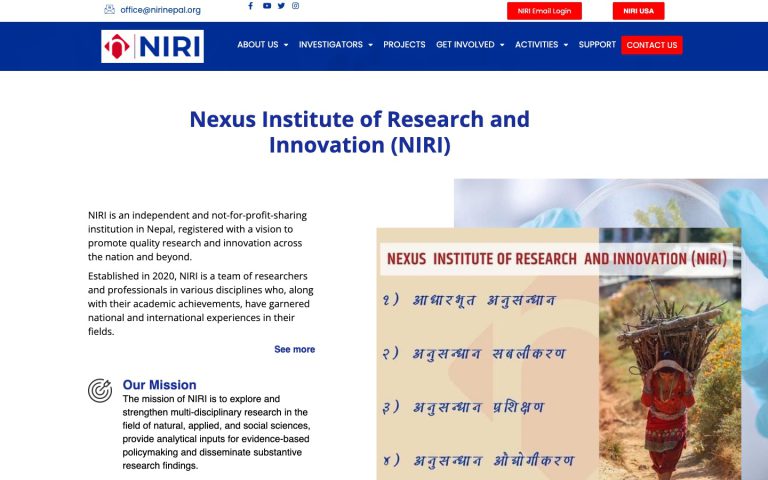 NIRI Nepal: website design and development